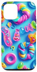 Carcasa para iPhone 14 Pro Patrón De Dulces Candy Delight Vibrant Gummies