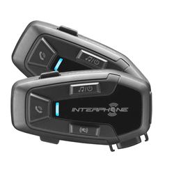 INTERPHONE U-COM7R - Dual Paquet - Intercom Bluetooth 5.2 à Moto Amovible et Batterie intégrée 15 Heures Autonomie, 4 Motos 1 km, TFT et GPS compatibles, étanche, Haut-Parleur 32 mm