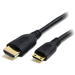 StarTech.com Cable de 50cm Mini HDMI a HDMI con Ethernet - Adaptador Mini HDMI a HDMI de Alta Velocidad 4K 30Hz - Mini HDMI Type-C a Monitor HDMI - Cable Durable Convertidor de Vídeo (HDACMM50CM)