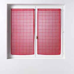 Douceur d'Intérieur, Pair of Straight Curtains - 2 x 60 x 160 cm - Eulalie Red