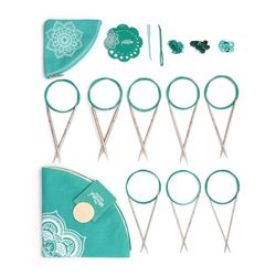 KnitPro Ensemble d'aiguilles fixes Mindful - Paire d'aiguilles à tricoter circulaires de 13 cm avec accessoires Ensemble Mindful Serenity pour débutants, professionnels et coffret cadeau