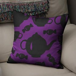 Bonamaison Decorative Cushion Cover Purple & Black, Throw Pillow Covers, Home Decorative Pillowcases for Livingroom, Sofa, Bedroom, Size: 50x50 Cm - Designed and Manufactured in Turkey