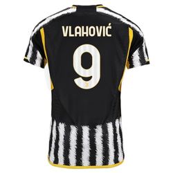 Juventus Kit Nameblock Number Home Dusan Vlahovic 9 Officiell Kollektion 2022/2023, Vuxen, Svart, En Storlek