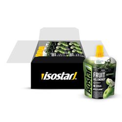 Isostar Actifood Gel Energético, Rico en Vitaminas C, E y Fuente de Vitamina B1, Sabor Manzana, 90g, 24 unidades