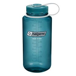 Nalgene Sustain Tritan BPA-vrije waterfles gemaakt van materiaal afgeleid van 50% plastic afval, 32 oz, brede mond, cadet