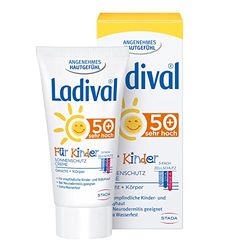 Ladival Crema solare per bambini per viso e mani SPF 50+ - crema solare senza profumo per bambini - senza coloranti e conservanti - impermeabile - 1 x 50 ml