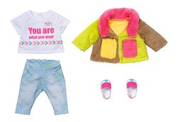 BABY born 830154 Deluxe Kleurrijke Jas 43cm - Voor Peuters vanaf 3 Jaar - Ideaal voor Kinderhandjes - Jas, T-shirt, Broek & Schoenen