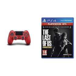 Sony PlayStation DualShock 4 Controller - Red + The Last of Us Remastered - PlayStation Hits (PS4)