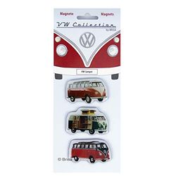 BRISA VW Collection - Aimants pour réfrigérateur, Bureau et Tableau d'affichage Combi T1 de Volkswagen (Ensemble de 3 / Camper/Multicolore)