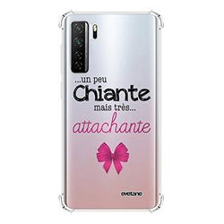 Evetane Coque Compatible avec Huawei P40 Lite 5G Silicone Coins antichocs Solide Protection complète Resistant Transparente Un Peu Chiante Tres attachante Motif Ecriture Tendance