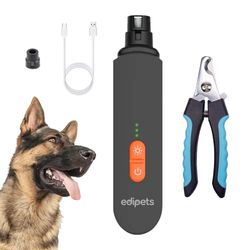 Edipets, Lima Uñas Electrica para Perro Gato + Cortauñas, Set Profesional, Corta Uñas Gatitos, para Mascotas Perros Gatos Pequeño, Mediano o Grande (Negro)