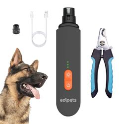 Edipets, Elektrische nagelvijl voor honden en katten + nagelknipper, professionele set, voor huisdieren, honden, katten, klein, medium of groot (zwart)