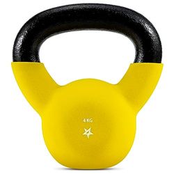 Yes4All XSQQ Neopreen Coated Kettlebell Gewichten, Krachttraining Kettlebells - 4KG Geel