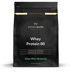 Protein Works - Whey Protein 80 (Concentrate), Low Calorie Protein Shake, Whey Protein Shake, 66 Shakes, Choc Mint Brownie, 2kg