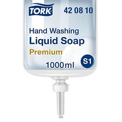 Tork Reinigende Vloeibare Zeep S1, Premium, Ongeparfumeerd, Extra Hygiënisch, 1 x 1000 ml, 420810