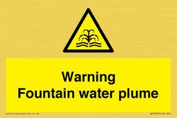 Waarschuwing fontein water pluim bord - 150x100mm - A6L