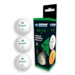 Schildkröt Donic Palline da Ping Pong Elite 1-Stella, Qualità Poly 40+, 3 Unitá in una Scatola, Bianco, Taglia Unica 608310