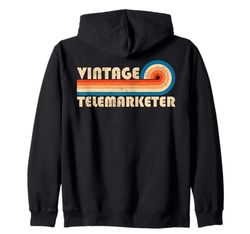 Vintage Telemarketer Job Title Birthday Idea Felpa con Cappuccio