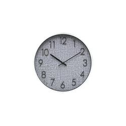 VoltShine White and Grey Wall Clock 30x30x4 cm with Continuous Movement, Estandar