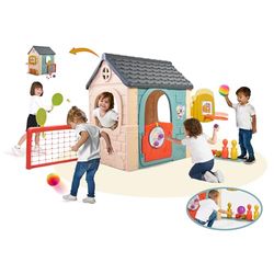 FEBER - Casual 6 Activities House, Casa con 6 Actividades de Juego, Accesorios Incluidos para los Juegos, Colores Resistentes a la Luz Solar, Montaje Fácil, A Partir de 3 años, Famosa (FEH23000)