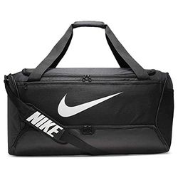 Nike Brasilia duffelväska – svart/vit, en storlek