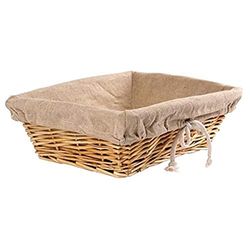 Olympia Rectangular Wicker Basket with Removable Liner, Brown, Material: Wicker, Size: 95(H)x 315(W)x 230(L)mm, Bread & Pastries Display Basket, Commercial Buffet & Home Use, U746
