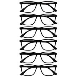OPULIZE NYX Blue Light Blocking Reading Glasses - Anti-Glare Computer and Gaming Eyewear - 6 Pack - UV and Eyestrain Protection - Rectangular Frame - Black - Men Women - + 3.00
