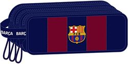 Safta F.C. BARCELONA - Triple Zipper Case Barnfall, Barnfall, Perfekt för barn 5-14 år, Bekväm och mångsidig, Kvalitet och styrka, 21x7x8,5 cm, Marinblå/röd, Marinblå/röd, Estándar, tillfällig