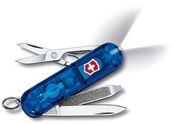 Victorinox Pequena ferramenta de bolso, cor safira transparente, LED branco