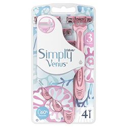 Venus Simply Rasoirs Jetables Femme, Pack de 4 Rasoirs [OFFICIEL]