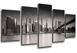 Póster fotográfico Cidade Nova Iorque pôr-do-sol tamanho total: 165 x 62 cm XXL