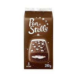 Pan di Stelle Merendine Trancini con Pan di Spagna al Cacao e Crema al Latte, Ideali per la Merenda, Confezione con 8 Merende, 280 g