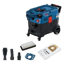 Bosch Professional Aspirateur Polyvalent Gas 12-40 MA (1 200 W, système de Nettoyage Automatique de Filtre (AFC), y Compris Filtre Principal, Flexible, Adaptateur PT, Combi Brosse)