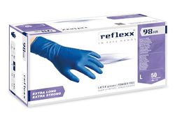 Reflexx R98, handschoenen hi-risk latex poedervrij, L, blauw, 50