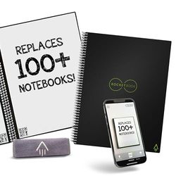 Rocketbook Core Återanvändbar spiralbok – bokstav A4, svart, punktrutnät, inklusive pilot FriXion penna och mikrofiberduk