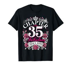 Womens Chapter 35 Fabulous Since 1990 35th Birthday Design Maglietta
