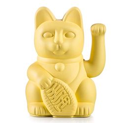 Donkey Products – Lucky Cat Yellow – żółty machający kotem, japoński kot dekoracyjny w stylowym matowym odcieniu, rozmiar 15 cm
