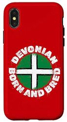 Custodia per iPhone X/XS Bandiera Devon Per Nato e Cresciuto nel Devon Regno Unito