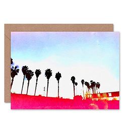 Fine Art Prints Palm Tree Painted Bright Greeting Card With Envelope Inside Premium Quality