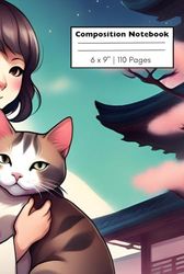 Cute Cat Composition Notebook for Kids, Teens, and Adults Volume | 110 pages, 6 x 9"