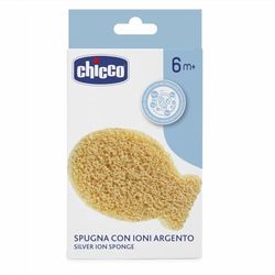 Chicco Children's Sponge with Silver Ions, Soft and Delicate Sponge for Sensitive Skin, with Bacteriostatic Action to Prevent Bacteria and Bad Odors, 6 Months +, Yellow