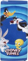 TataWay - Passe-ceinture Auto Enfant, Looney Tunes Daffy Duck Bugs Bunny Tweety Sylvester, Facile à Laver, Fermeture Velcro, Bleu Azur, Taille Unique, Plastique