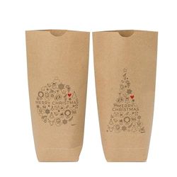 Mopec NE12 Pack 24 Kraft Bags Merry Christmas Drawings, Multicoloured, 12x23x5cm