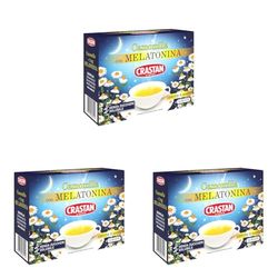 Crastan Camomilla Solubile con Melatonina, senza Zuccheri Aggiunti, 16 Bustine, 64 G (Confezione da 3)