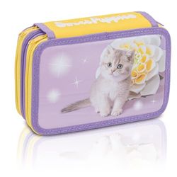 Favorit 3 Zip Sweet Puppies skolfodral, rymmer 12 kritor och 18 markörer, 20 cm x 13 cm x 7.5 cm, med 3 fack