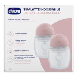 Chicco Draagbare elektrische borstkolf, draagbaar, dubbele, all-in-one melkpomp, compact en discreet, 3 modi en 10 niveaus