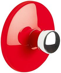 Spirella Handtuchhaken Haken Selbstklebend Bad und Küche Ciotola Handtuchhalter Kleiderhaken ohne Bohren Ø5 cm - Rosso