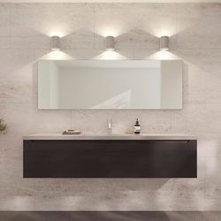 Loevschall Refine Espejo de Pared Plateado con Marco, 160 x 55 cm, Espejo Decorativo para baño, salón, Dormitorio y Pasillo, Espejo Minimalista y Elegante de latón Cepillado