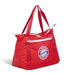 IGLOO bolsa de compras plegable - FC Bayern München - artículo oficial de fan - bolsa roja con el logo del club - ligera y compacta