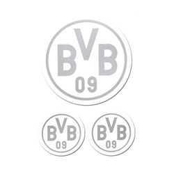 BVB Borussia Dortmund Stickers in zilver 3 stuks, folie, 9 x 9 x 1 cm, 3 67140930